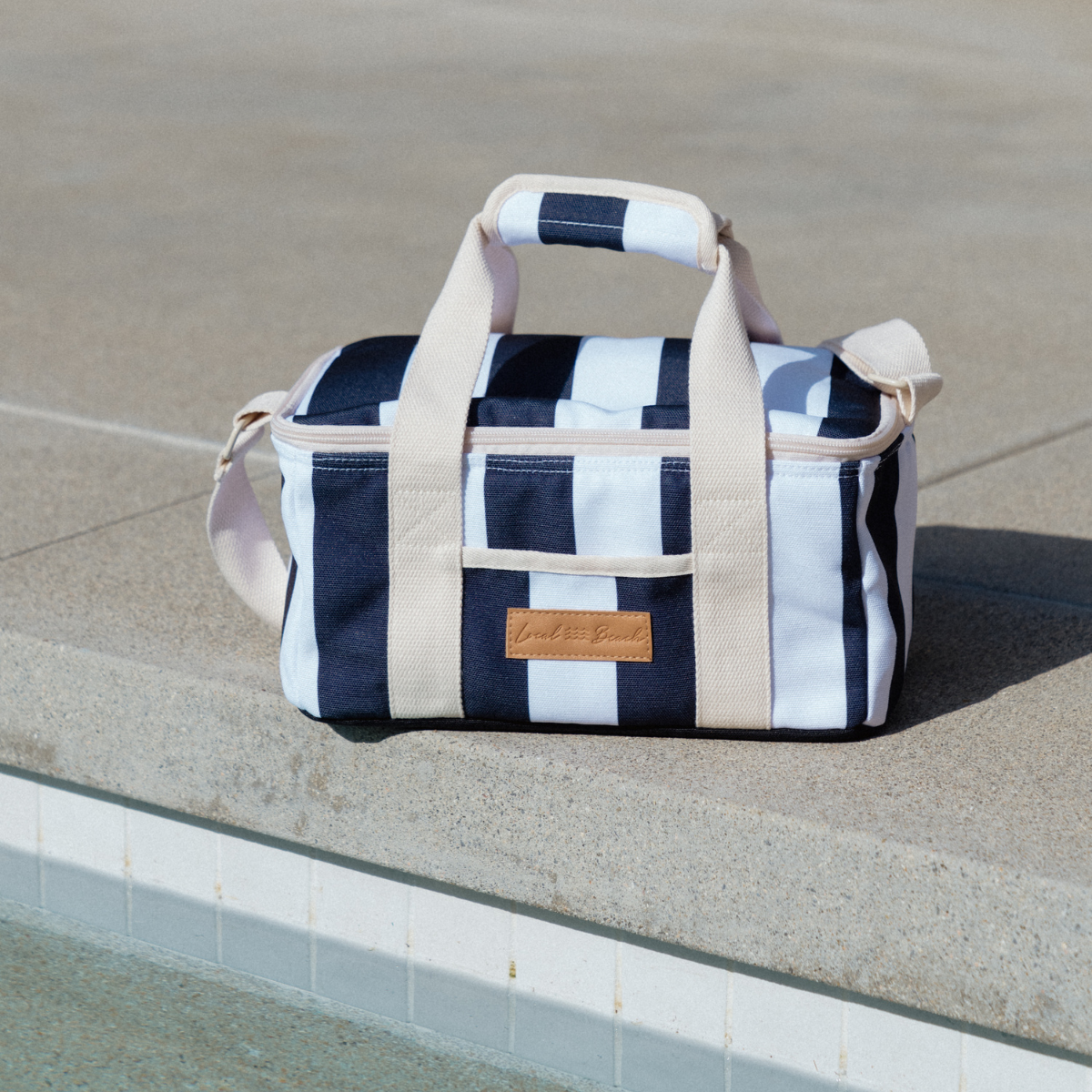 Thick Stripe Mini Cooler/Lunch Bag Stripe Mini Cooler/Lunch Day Bag / Sand