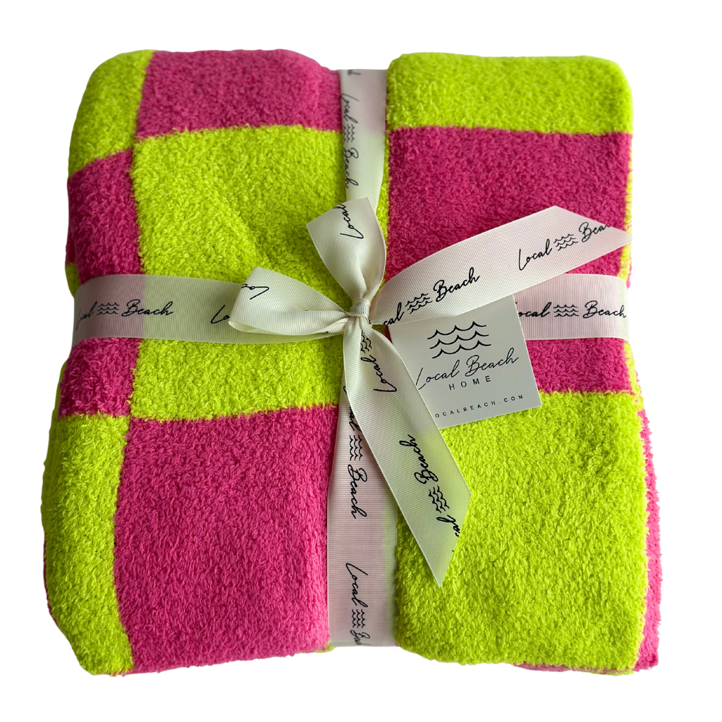 Pink Check Luxe Blanket main image 1