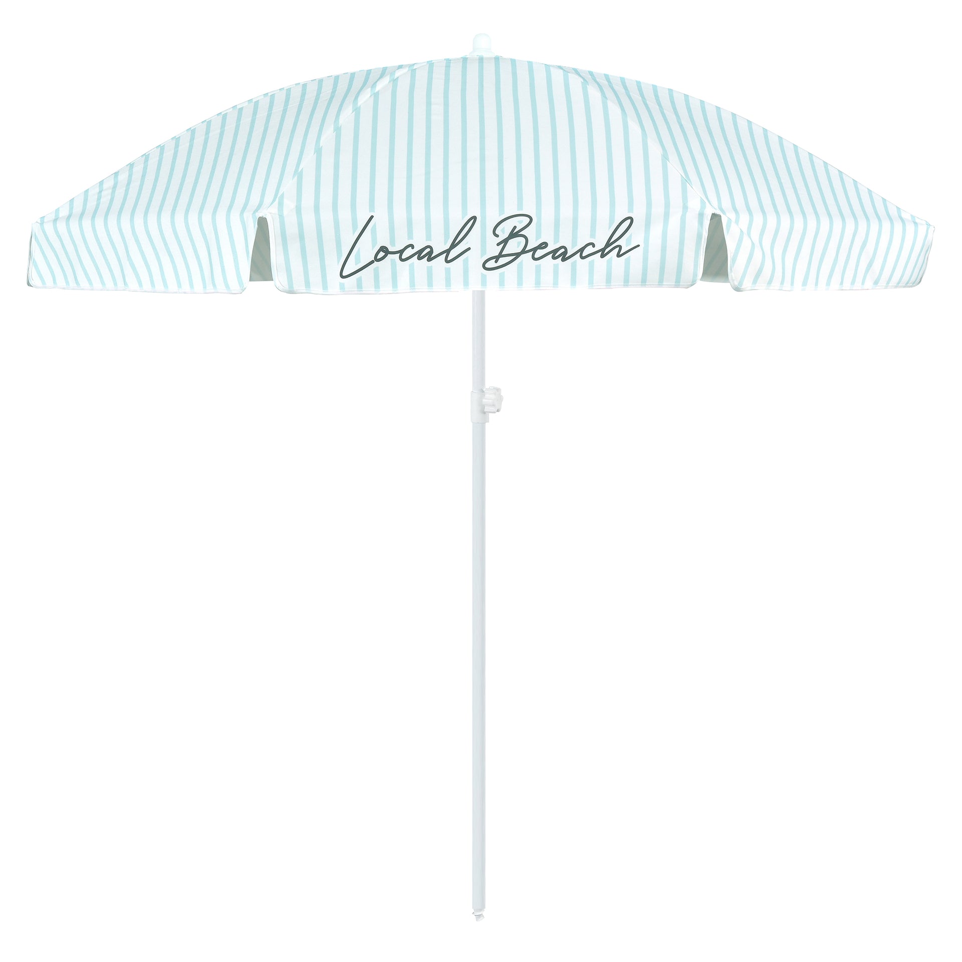 Pastel Blue Brush Stripe Beach Umbrella - Pastel Blue