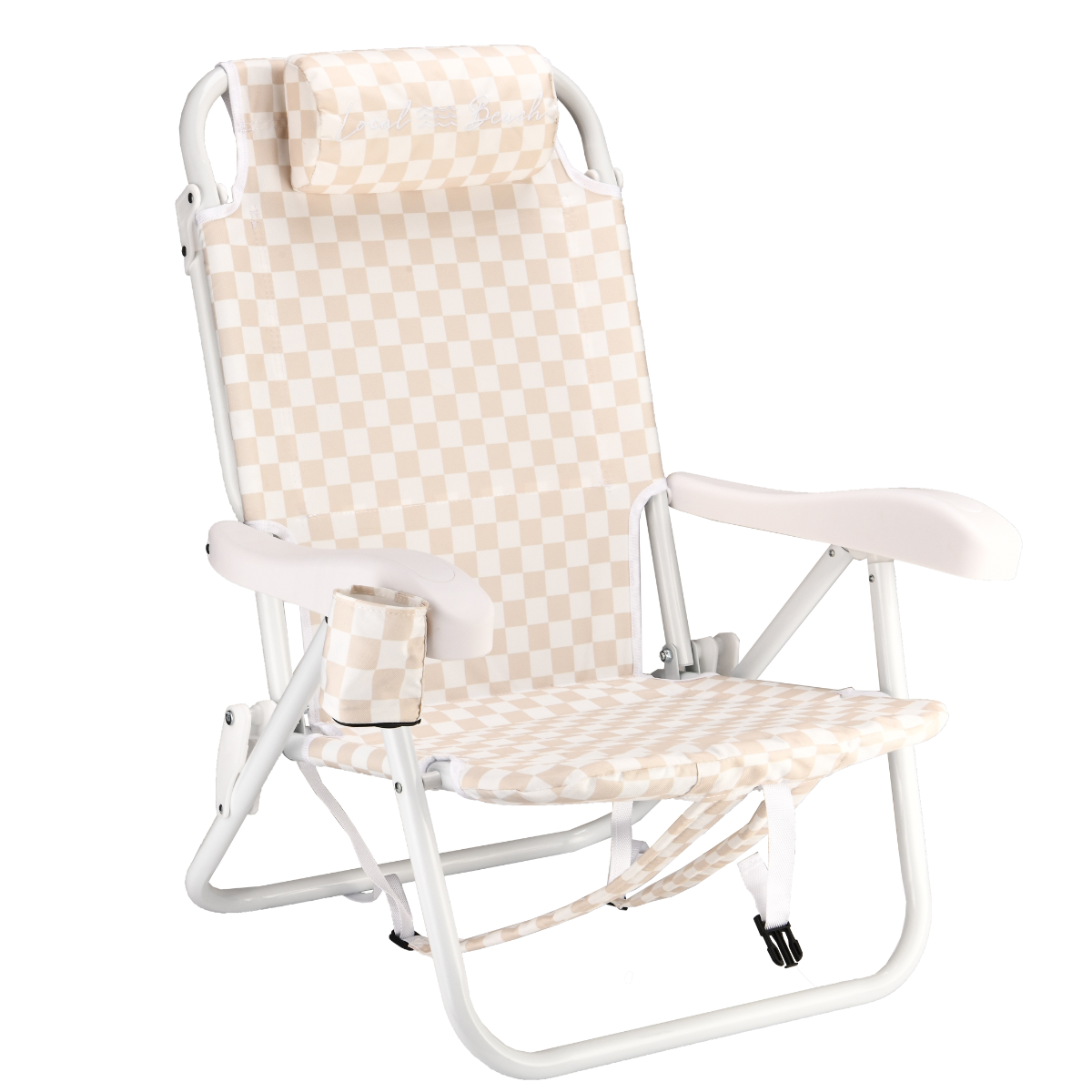 Checker Backpack Reclining Beach Chair Sand