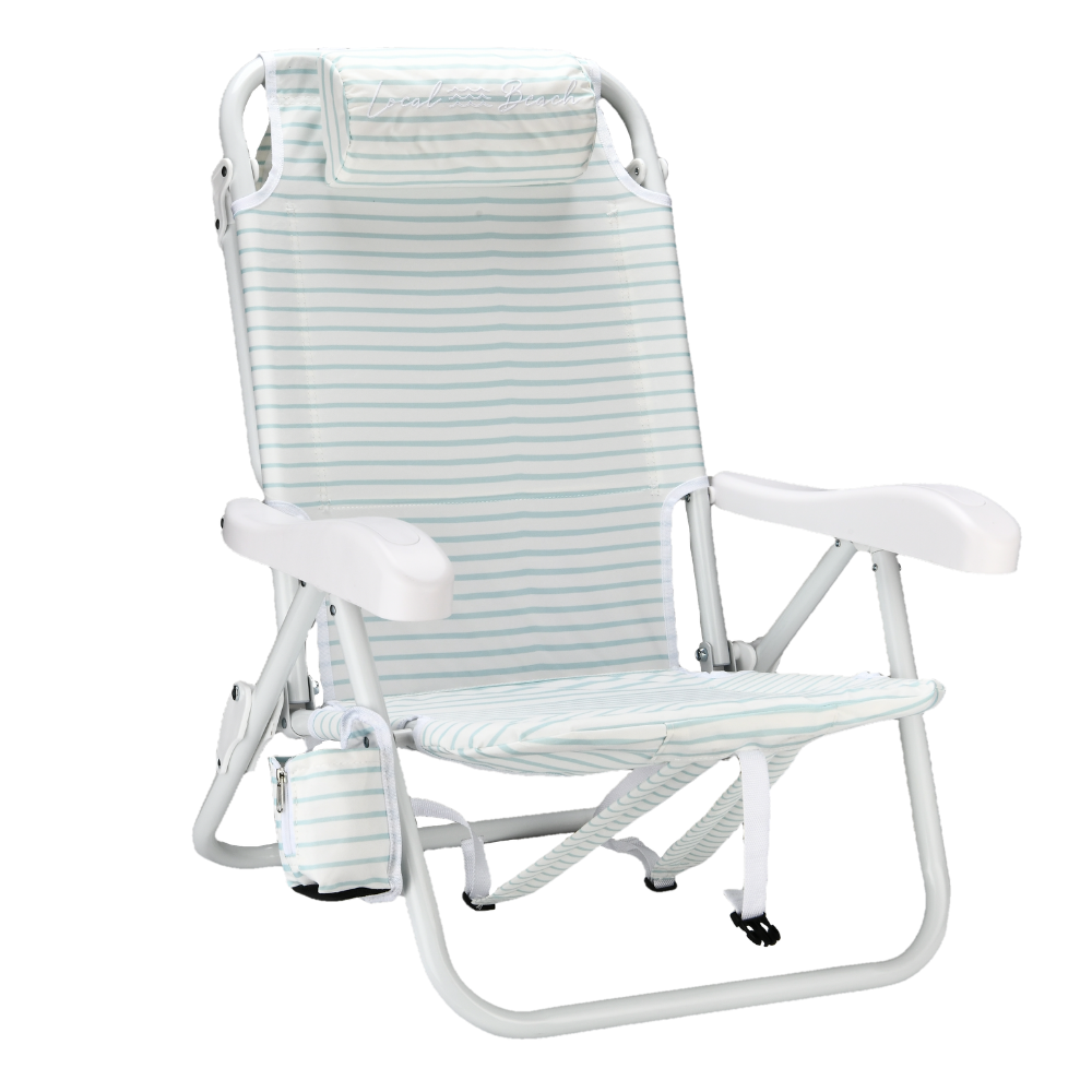 Brush Stripe Reclining Backpack Chair Pastel Blue - Pastel Blue
