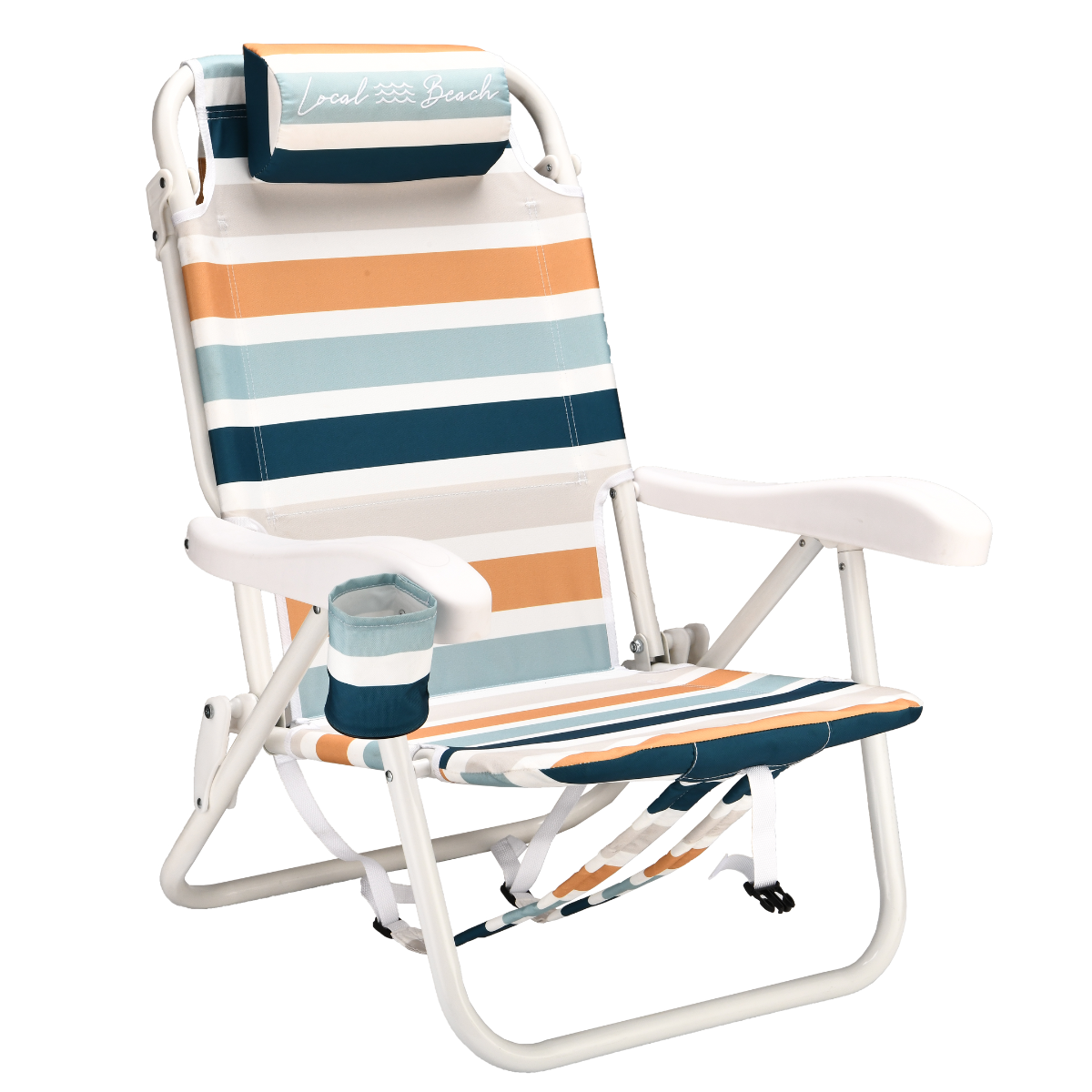 Vintage Stripe Reclining Backpack Beach Chair
