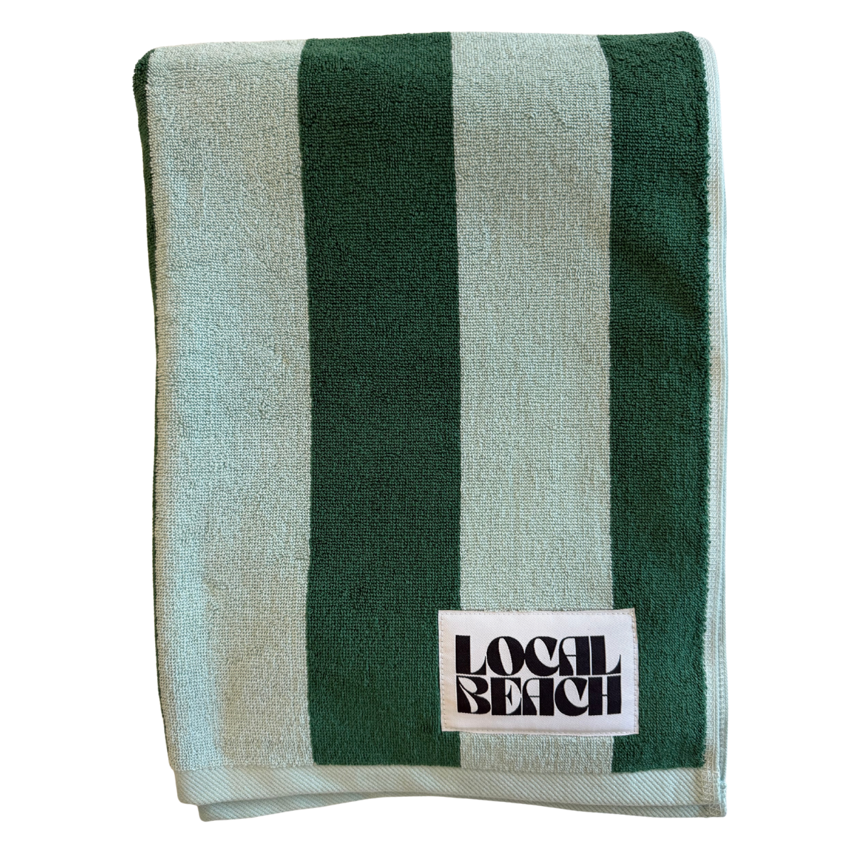 Stripe Beach & Bath Towel - Foilage Green/Pastel Blue
