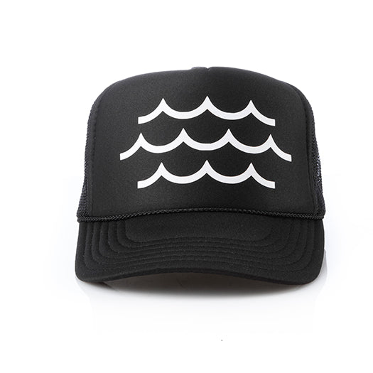 Waves Black Trucker Hat