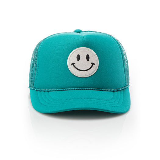Kids Glitter Smiley Face Trucker Hat