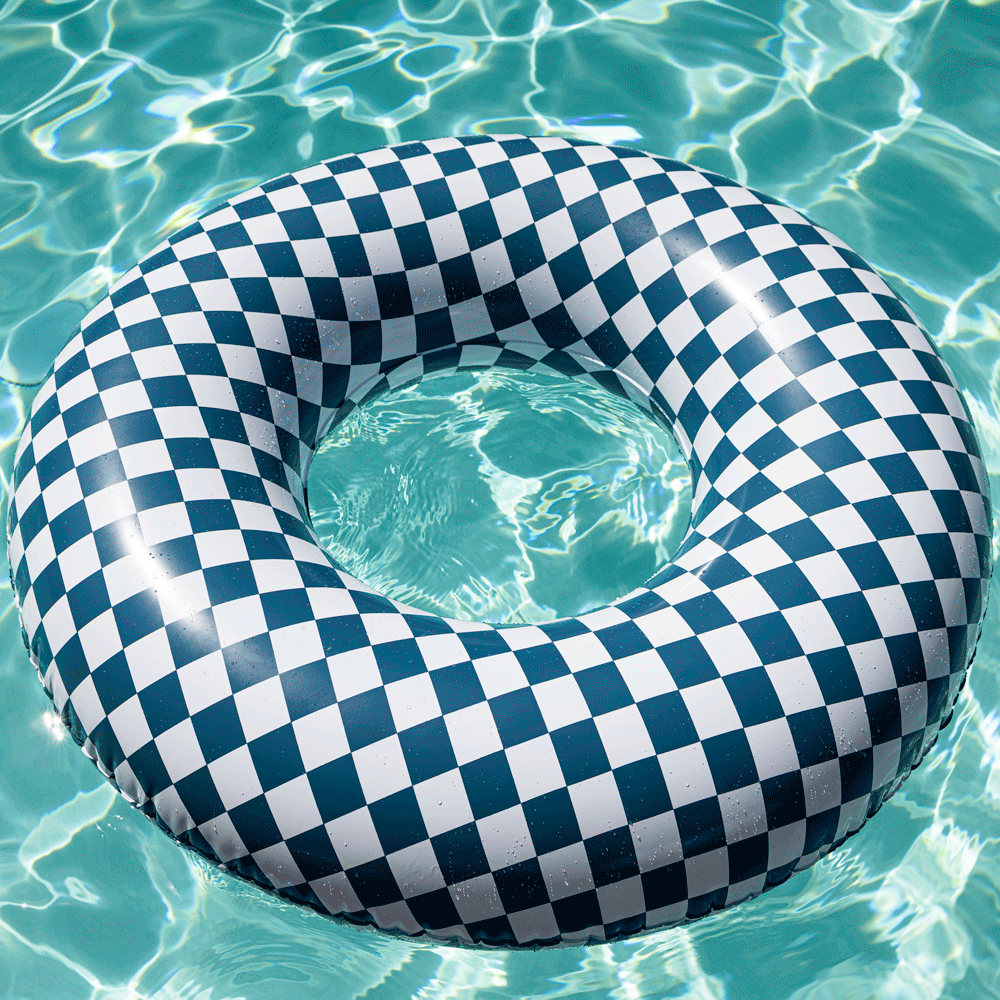 Blue Checker Pool Float – LocalBeach