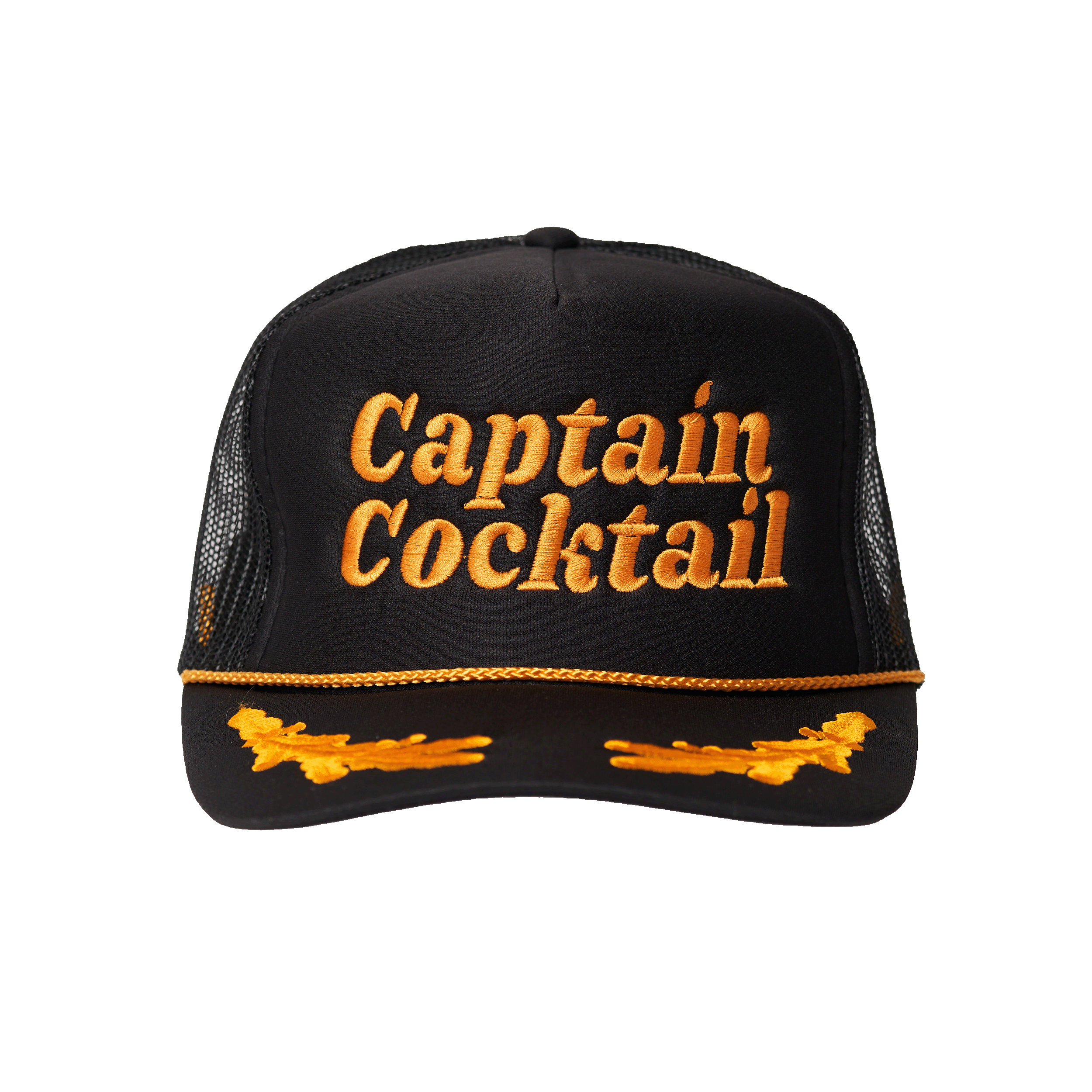 Captain Cocktail Trucker Hat Captain Blk Gld