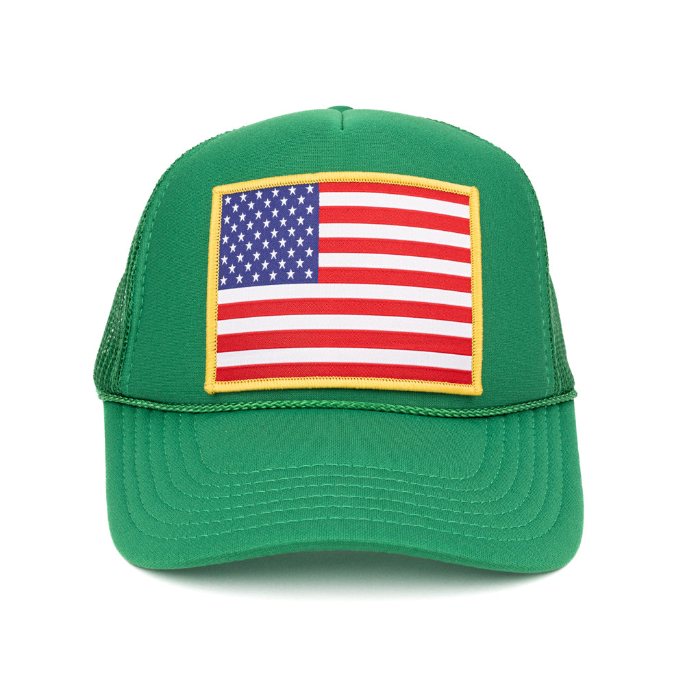 American Flag Patch Trucker Hat