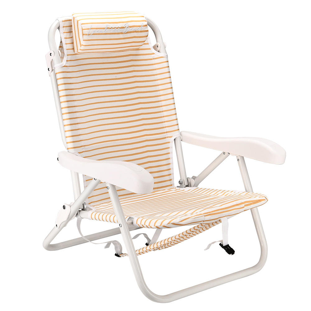 Brush Stripe Backpack Beach Chair Golden LocalBeach